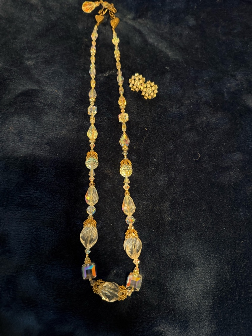 Swarovski Crystal Bead Necklace with Earrings